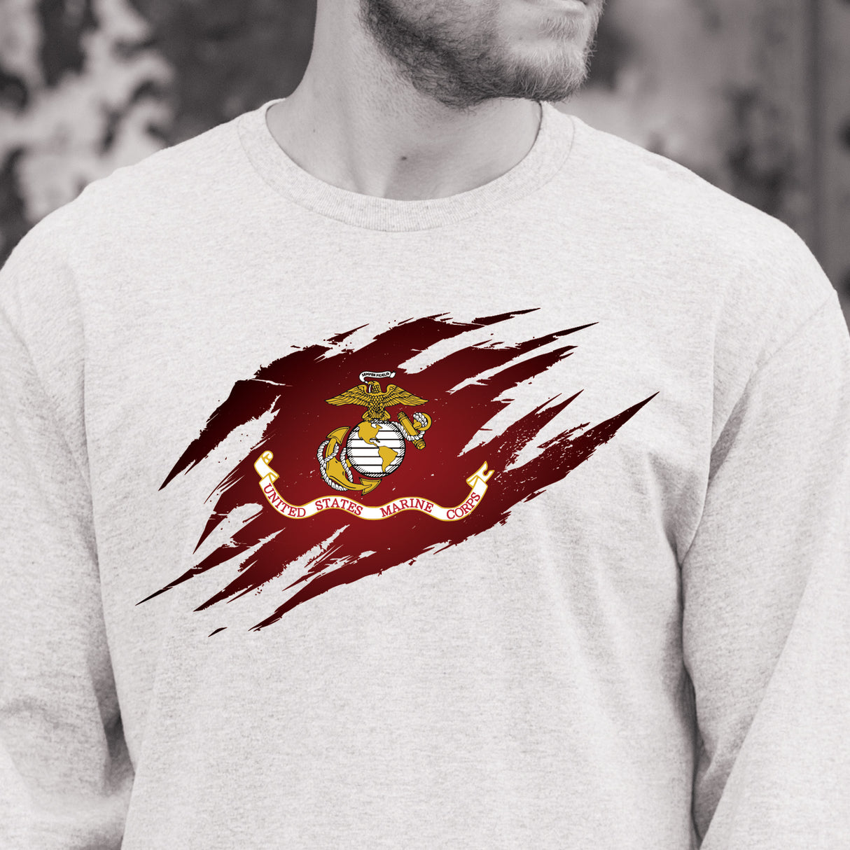 USMC Flag Tear Away Long Sleeve T-Shirt - SGT GRIT