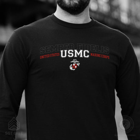 Semper Fidelis United States Marine Corps Long Sleeve T-Shirt - SGT GRIT