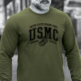 USMC Bold Collegiate Long Sleeve T-Shirt - SGT GRIT