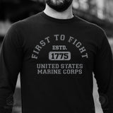 First to Fight Collegiate USMC Long Sleeve T-Shirt - SGT GRIT