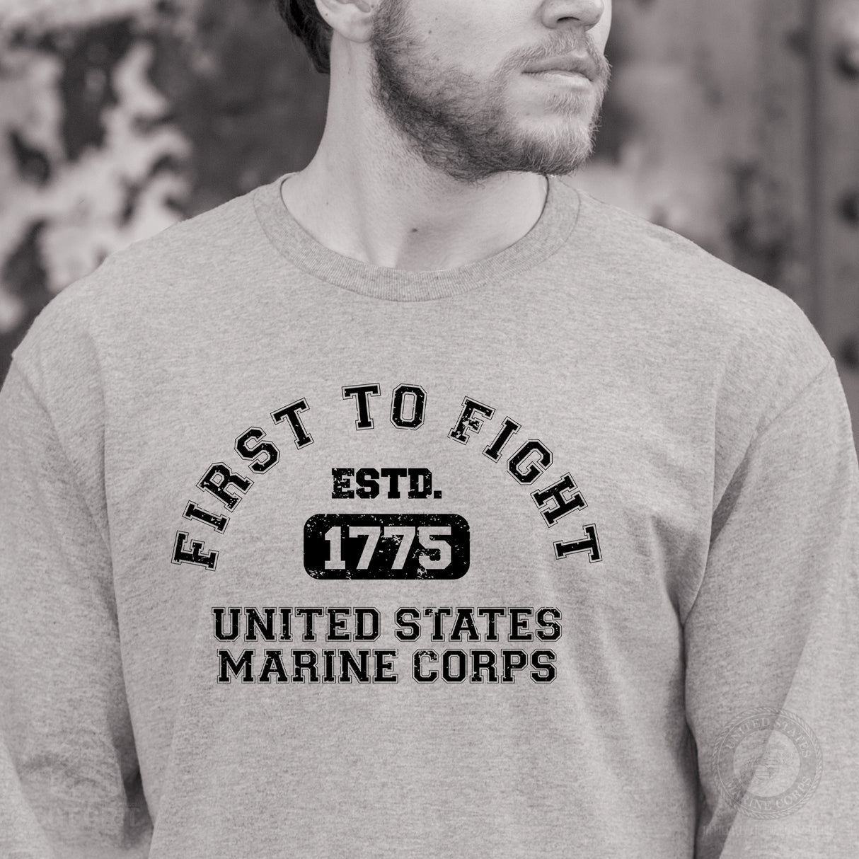 First to Fight Collegiate USMC Long Sleeve T-Shirt - SGT GRIT