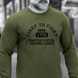 First to Fight Collegiate USMC Long Sleeve T-Shirt - SGT GRIT