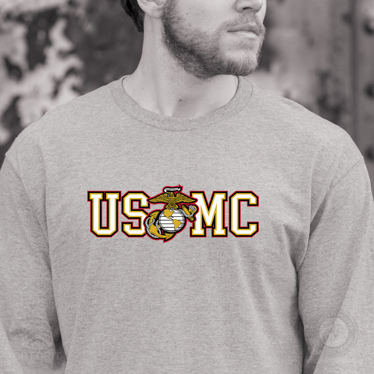 USMC Collegiate EGA Long Sleeve T-Shirt - SGT GRIT