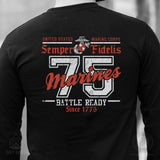 USMC Battle Ready ’75 Long Sleeve T-Shirt – Back Design - SGT GRIT