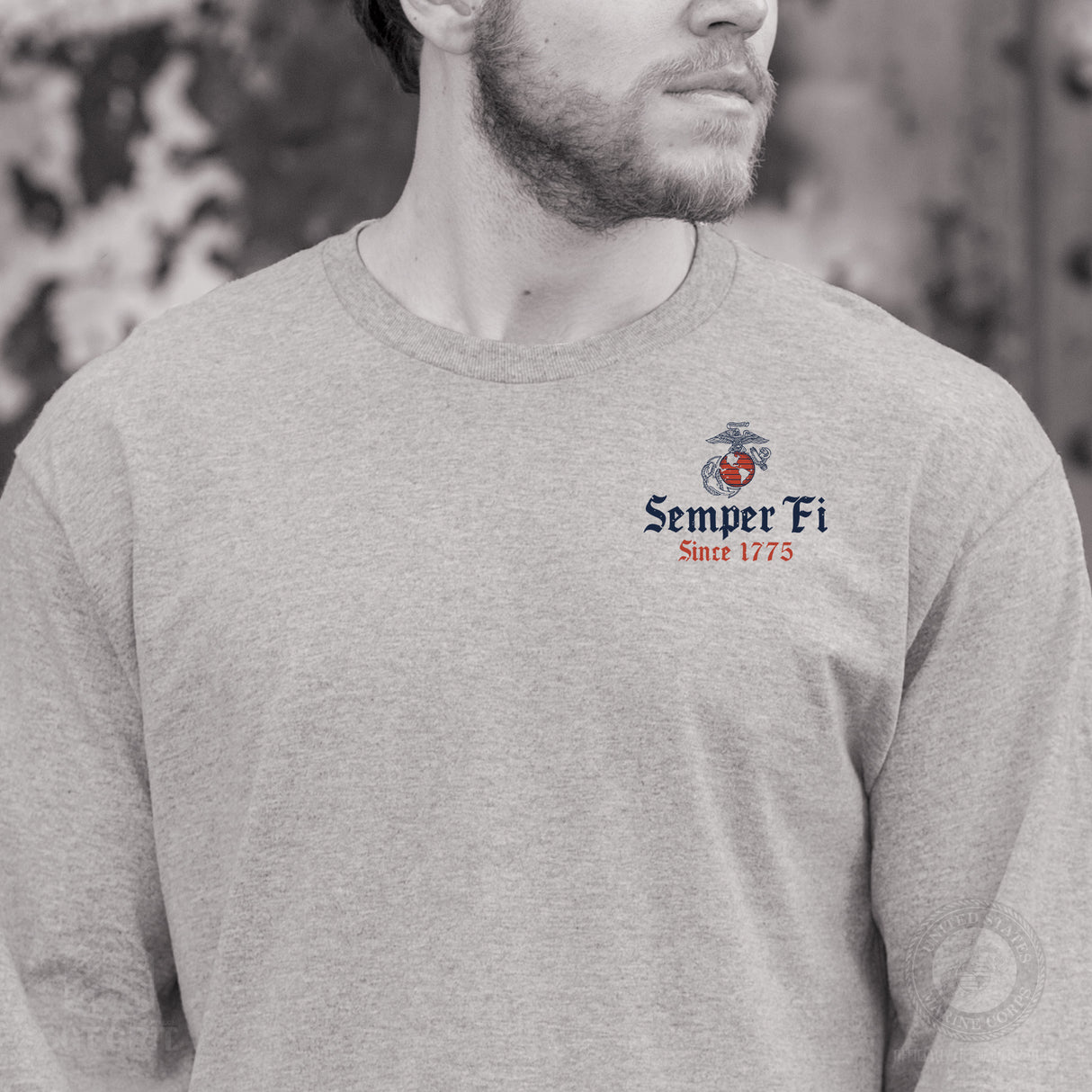 USMC Battle Ready ’75 Long Sleeve T-Shirt – Back Design - SGT GRIT