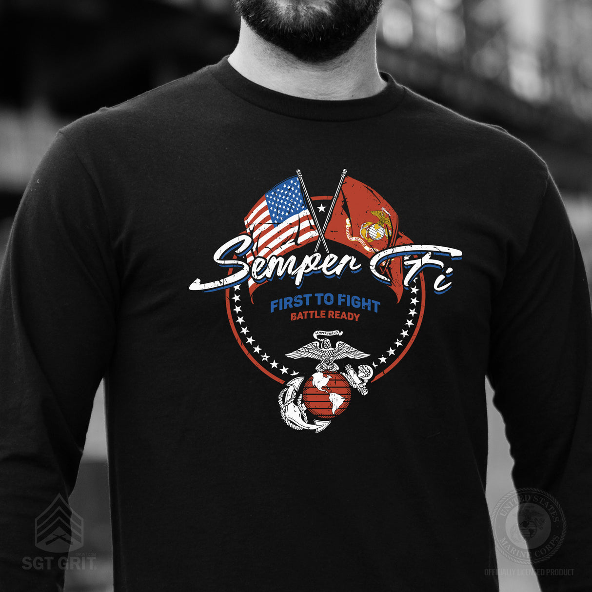 New Circle Design- Long Sleeve T-Shirt - SGT GRIT