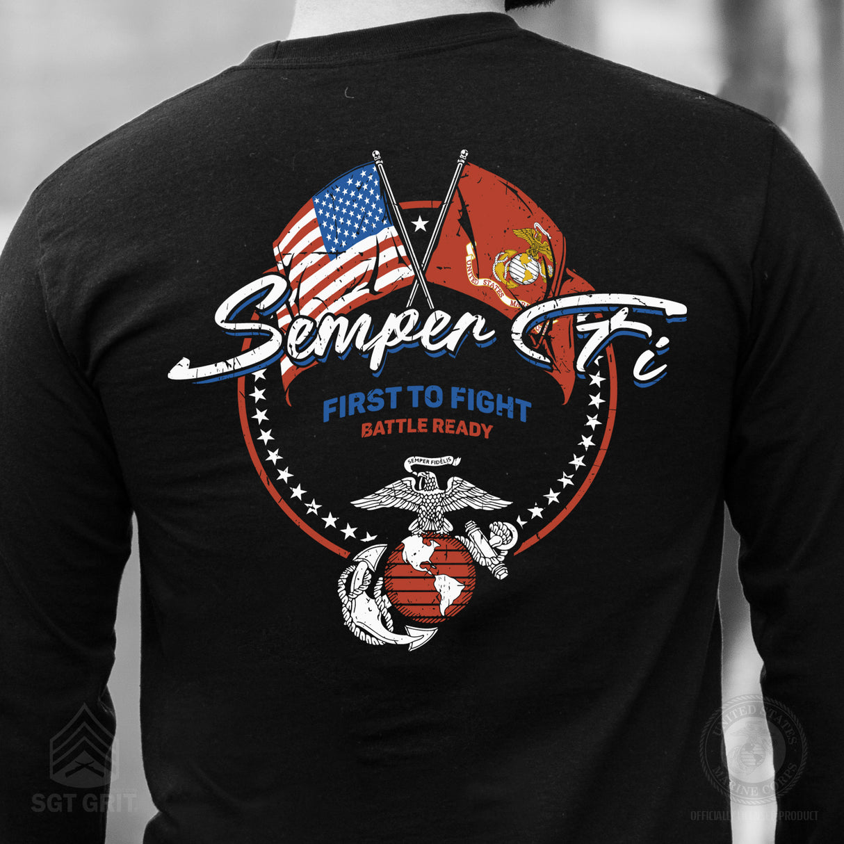 New Circle Full Back Design- Long Sleeve T-Shirt - SGT GRIT