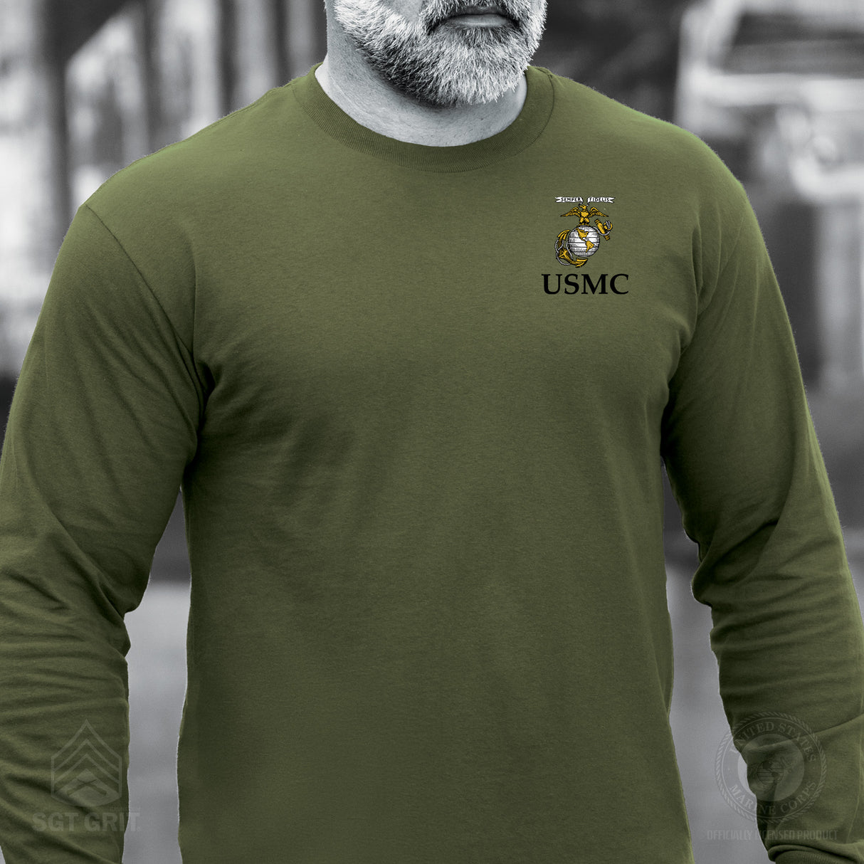 Old School Eagle, Globe, and Anchor Long Sleeve T-Shirt - SGT GRIT