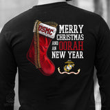 USMC Christmas Stocking Long Sleeve T-Shirt- Left Chest - SGT GRIT