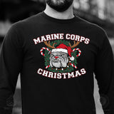 USMC Christmas Bulldog Long Sleeve T-Shirt - SGT GRIT