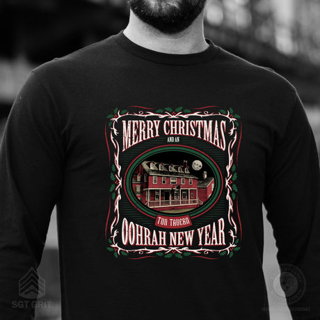 USMC Tun Tavern Christmas Long Sleeve T-Shirt- Black - SGT GRIT