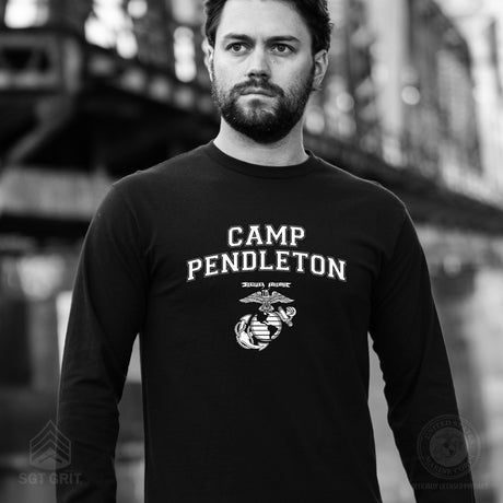 Marine Corps Base Collegiate EGA Long Sleeve T-Shirt - SGT GRIT