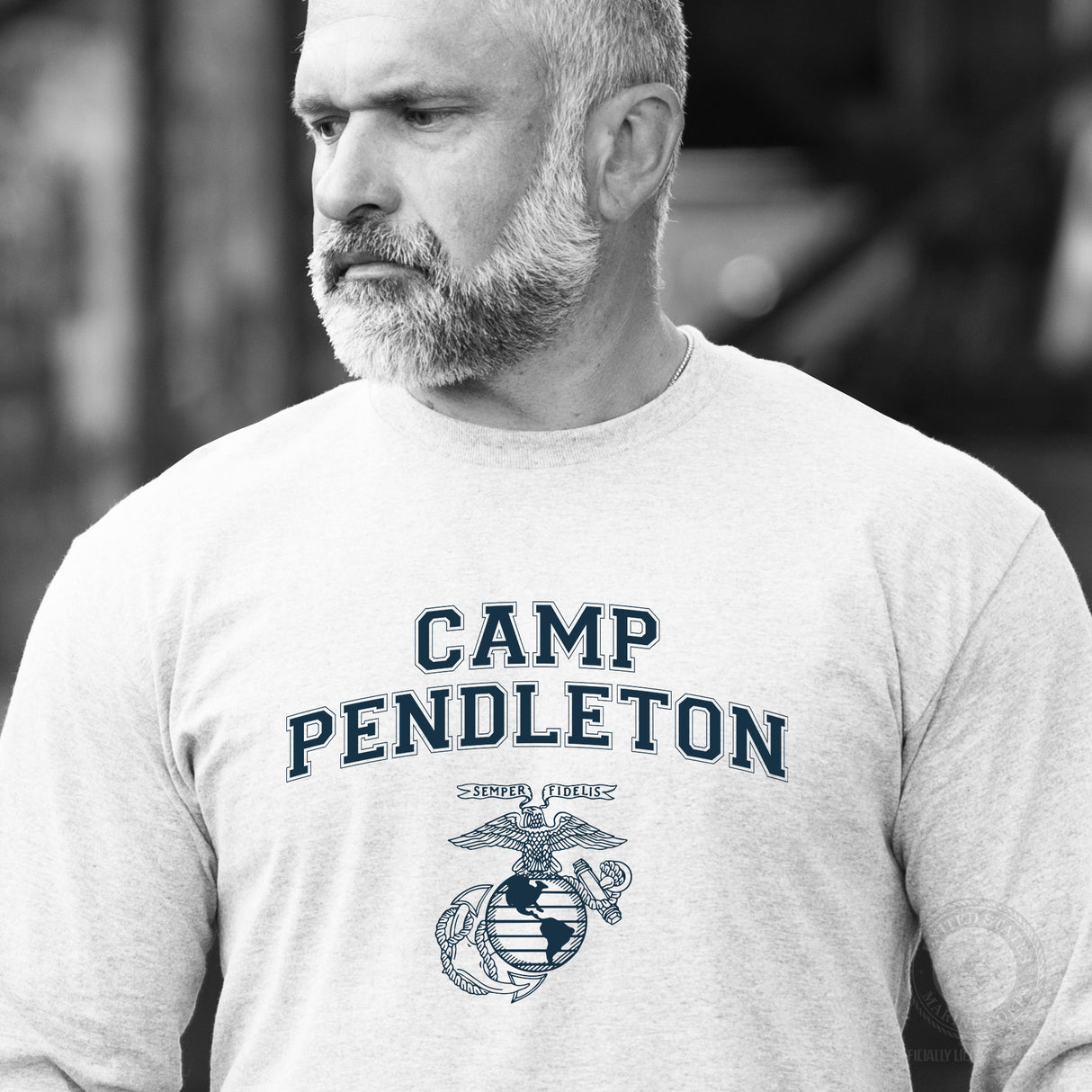 Marine Corps Base Collegiate EGA Long Sleeve T-Shirt - SGT GRIT