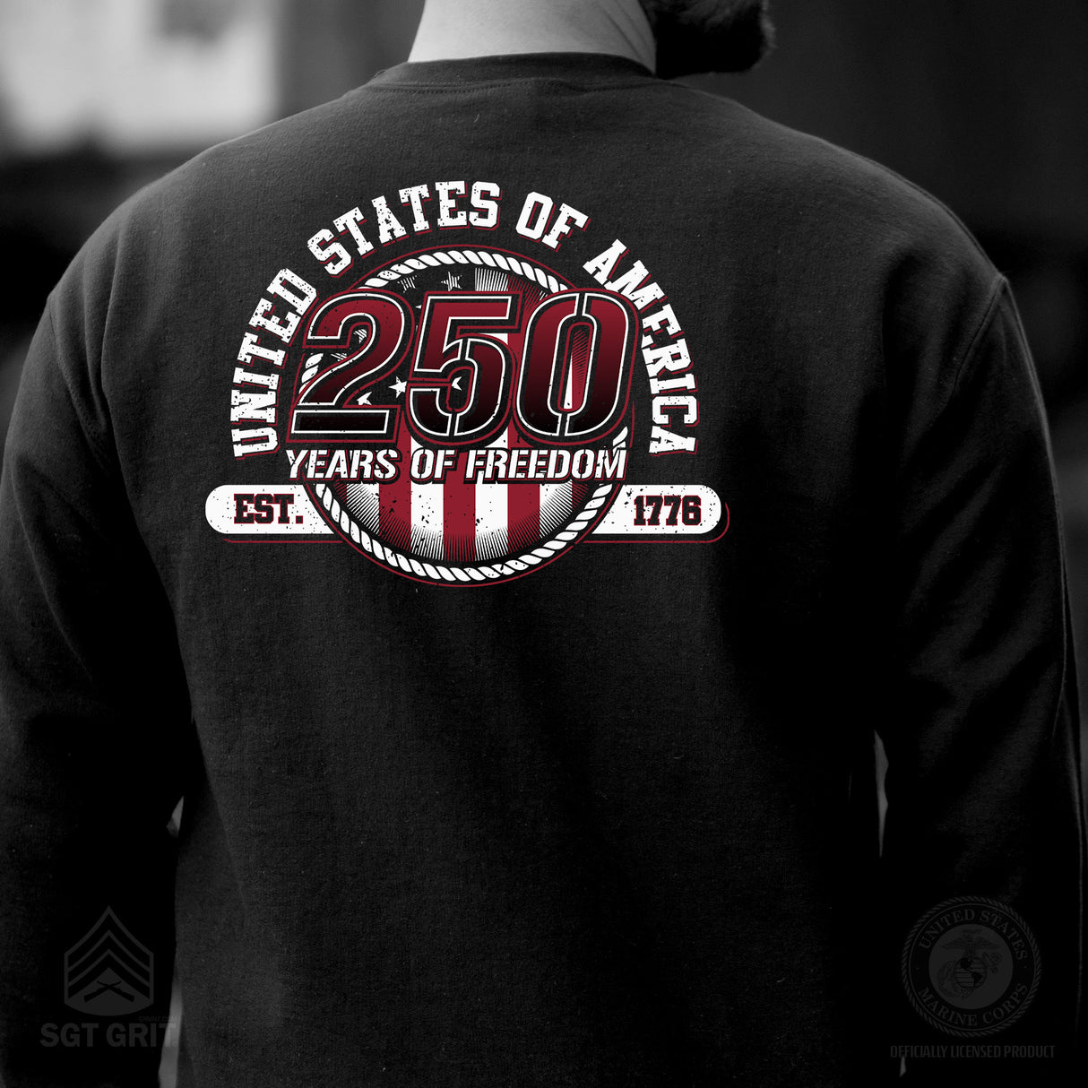 250 Years of Freedom Sweatshirt - Back Design - SGT GRIT