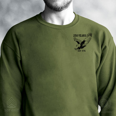 250 Years Eagle Sweatshirt – OD Green - SGT GRIT