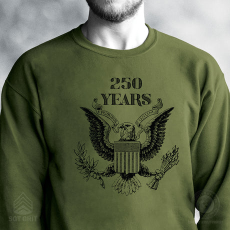 Vintage Eagle 250 Years Sweatshirt- OD Green - SGT GRIT