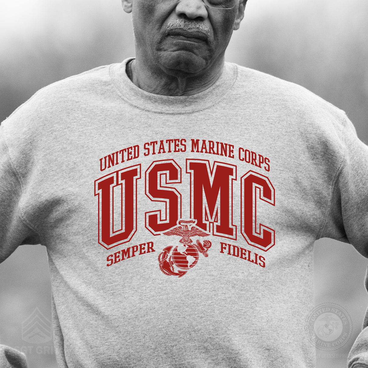 USMC Bold Collegiate Sweatshirt - SGT GRIT