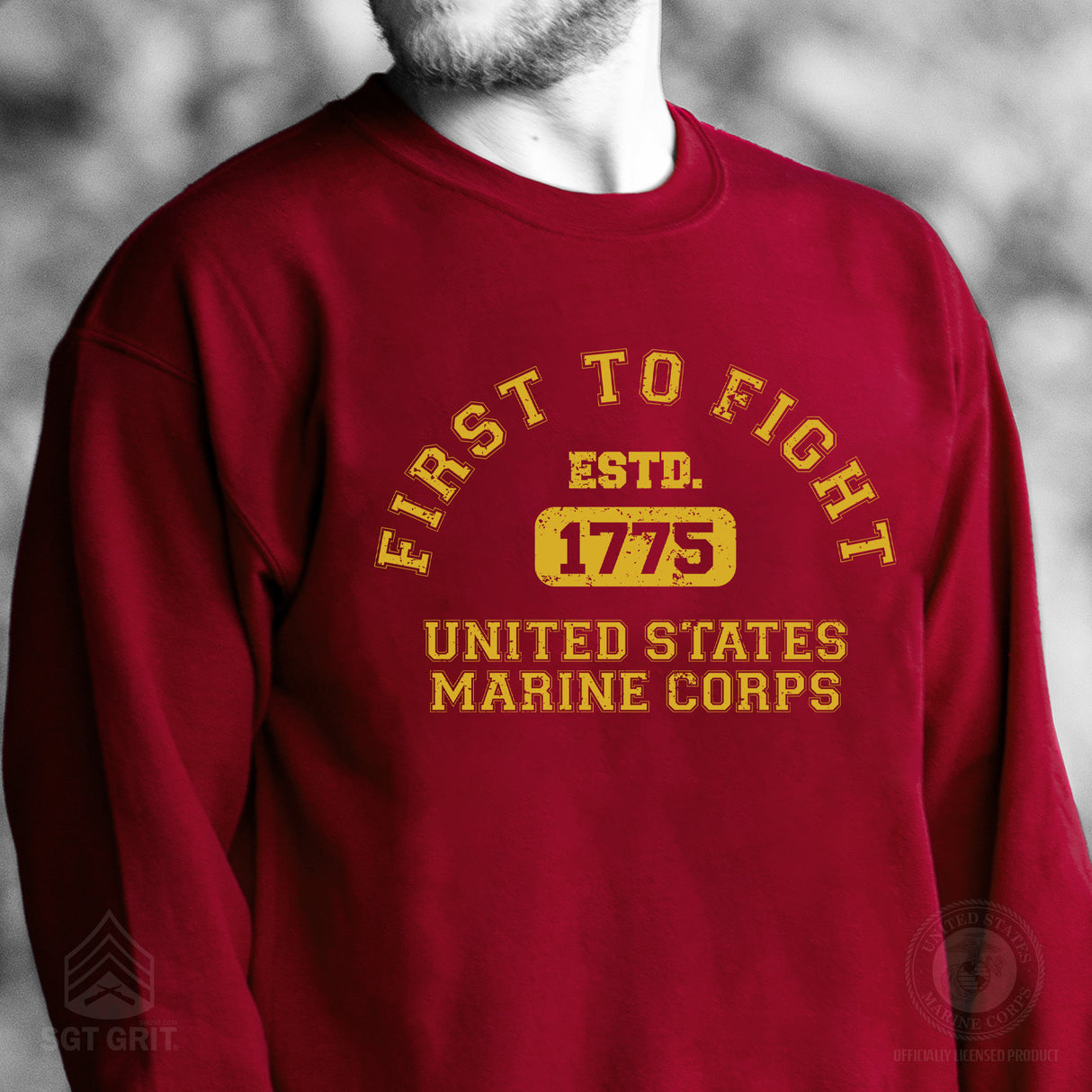 First to Fight Collegiate USMC Sweatshirt - SGT GRIT