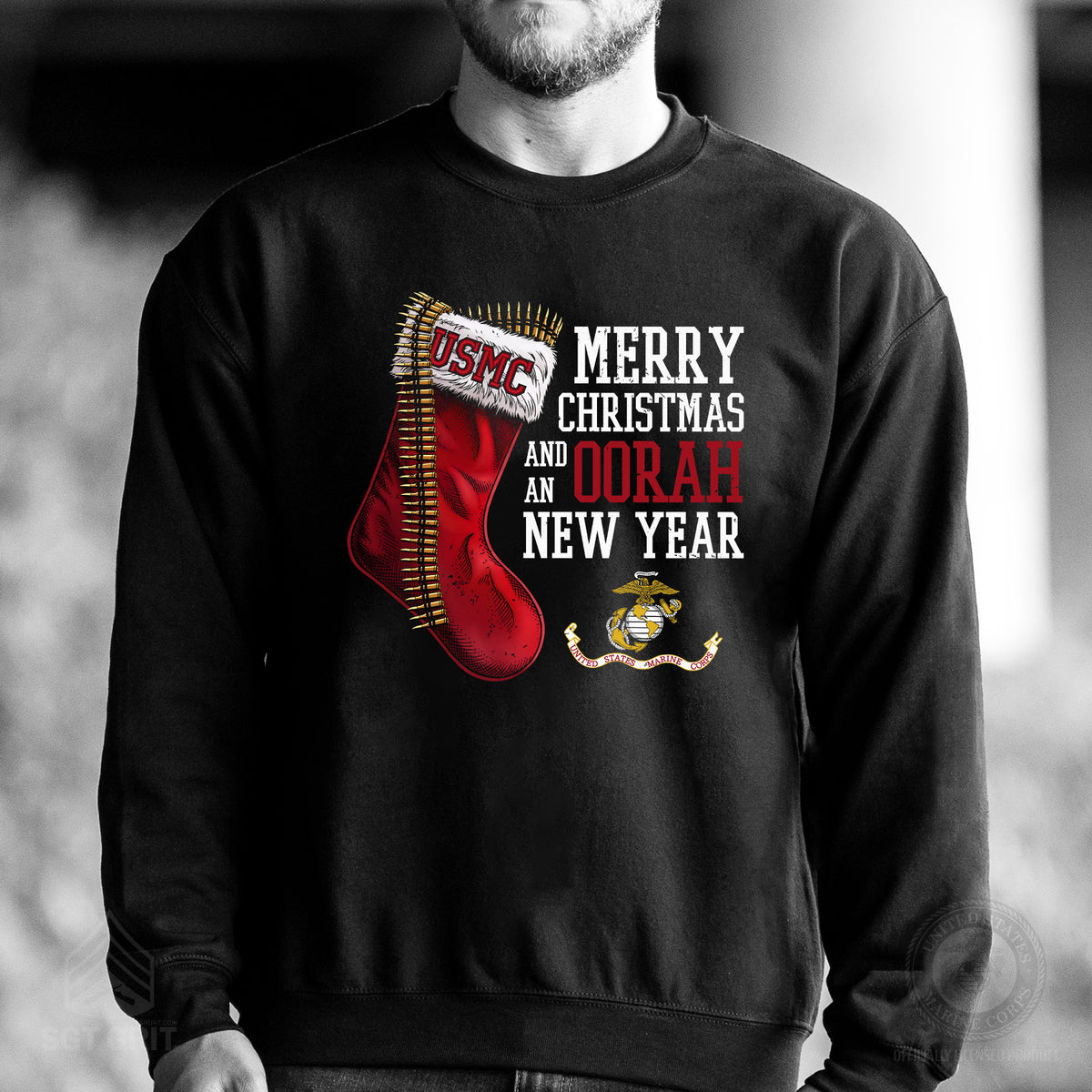 USMC Christmas Stocking Sweatshirt - SGT GRIT