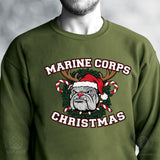 USMC Christmas Bulldog Sweatshirt - SGT GRIT