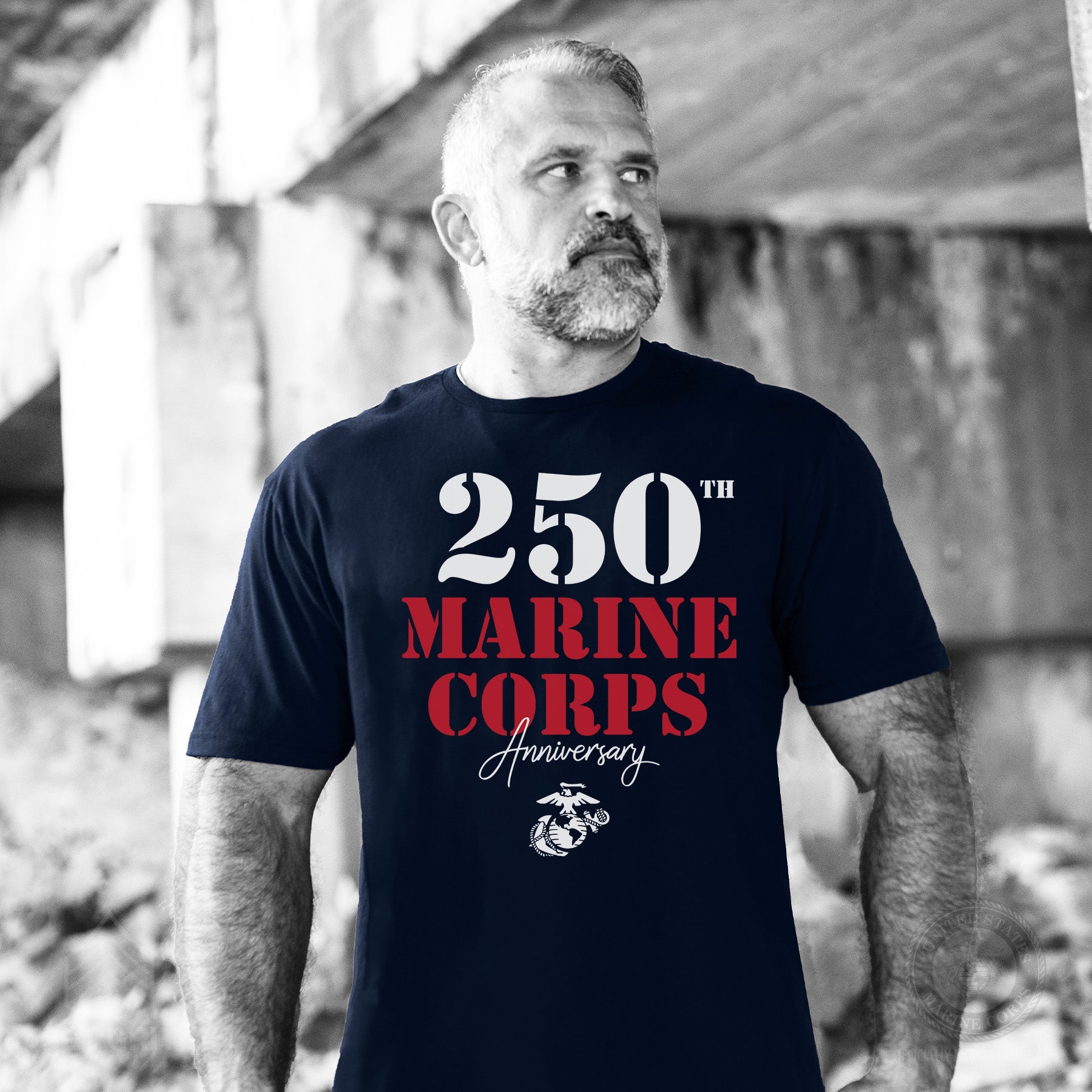 USMC 250th Anniversary Stencil T-Shirt | Marine Corps Pride – SGT GRIT USMC 250th Anniversary Stencil T-Shirt | Marine Corps Pride – SGT GRIT