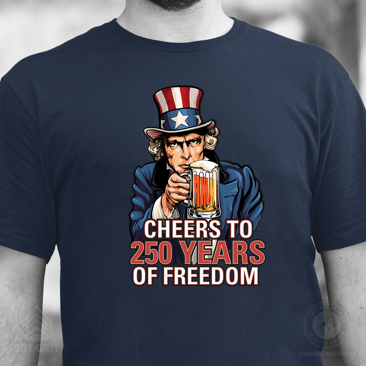 Cheers to 250 Years of Freedom T-Shirt - SGT GRIT