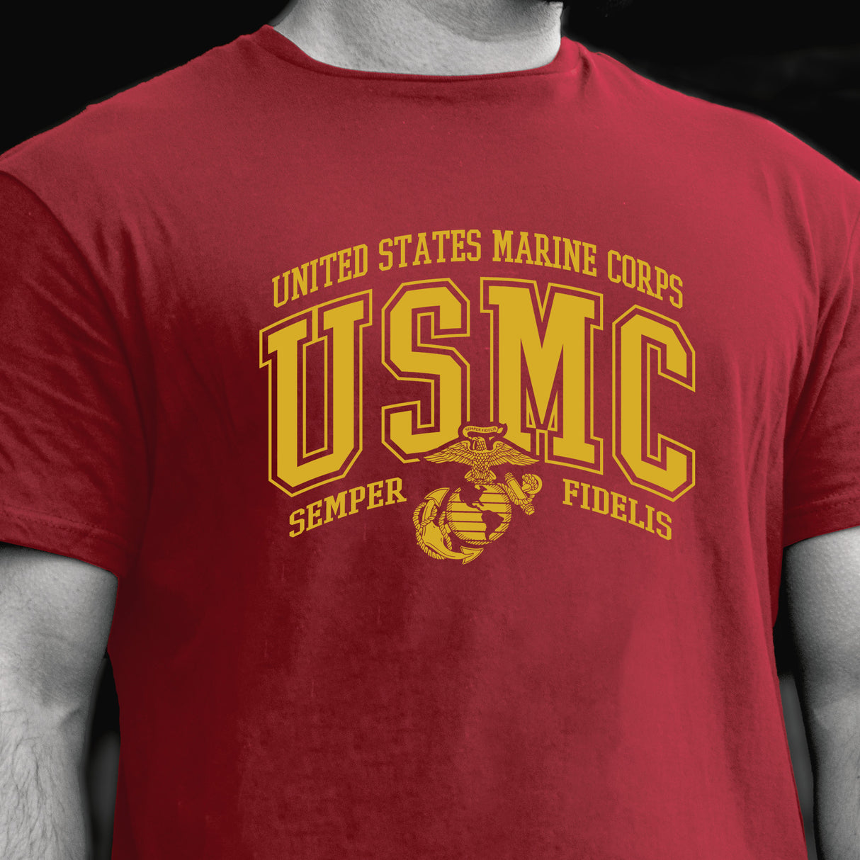 USMC Bold Collegiate T-Shirt - SGT GRIT
