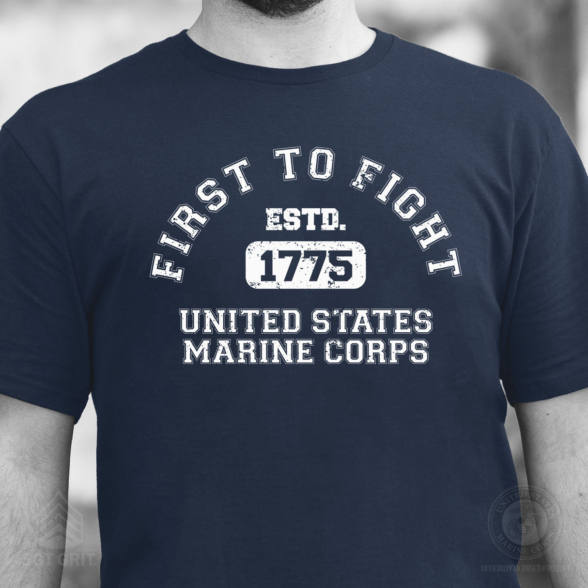 First to Fight Collegiate USMC T-Shirt - SGT GRIT