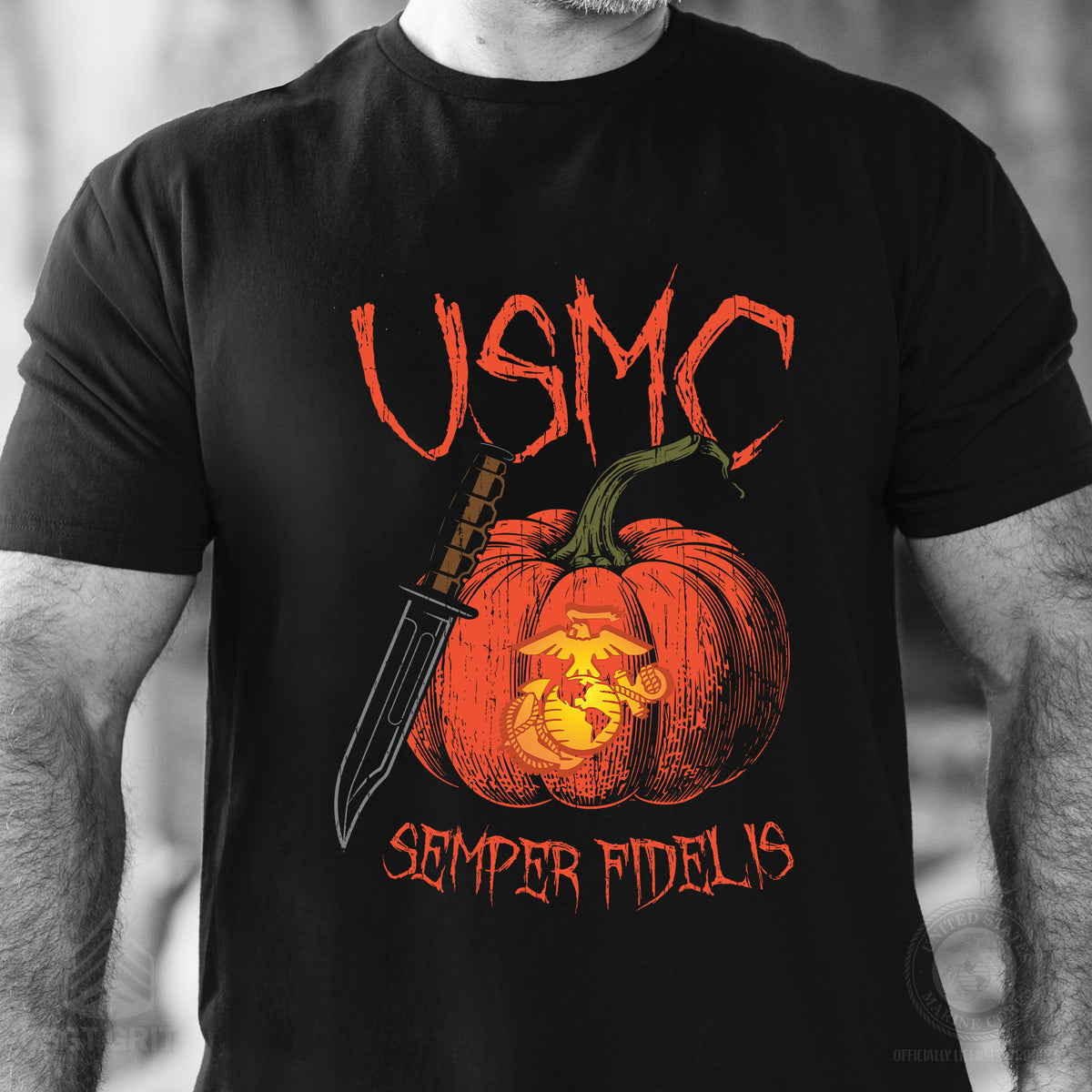 USMC Halloween Pumpkin T-Shirt - SGT GRIT