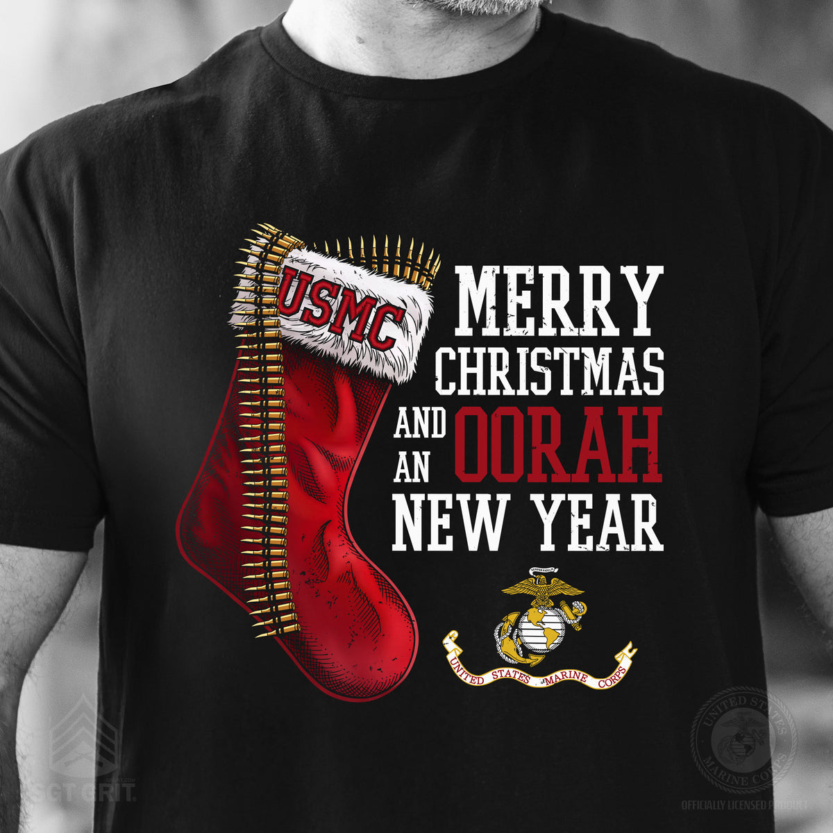USMC Christmas Stocking T-Shirt - SGT GRIT