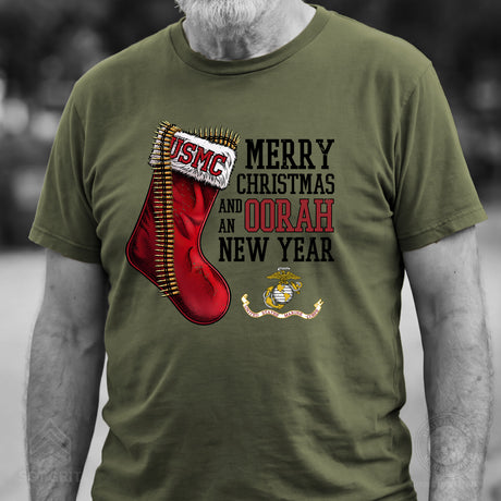 USMC Christmas Stocking T-Shirt - SGT GRIT