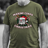 USMC Christmas Bulldog T-Shirt - SGT GRIT