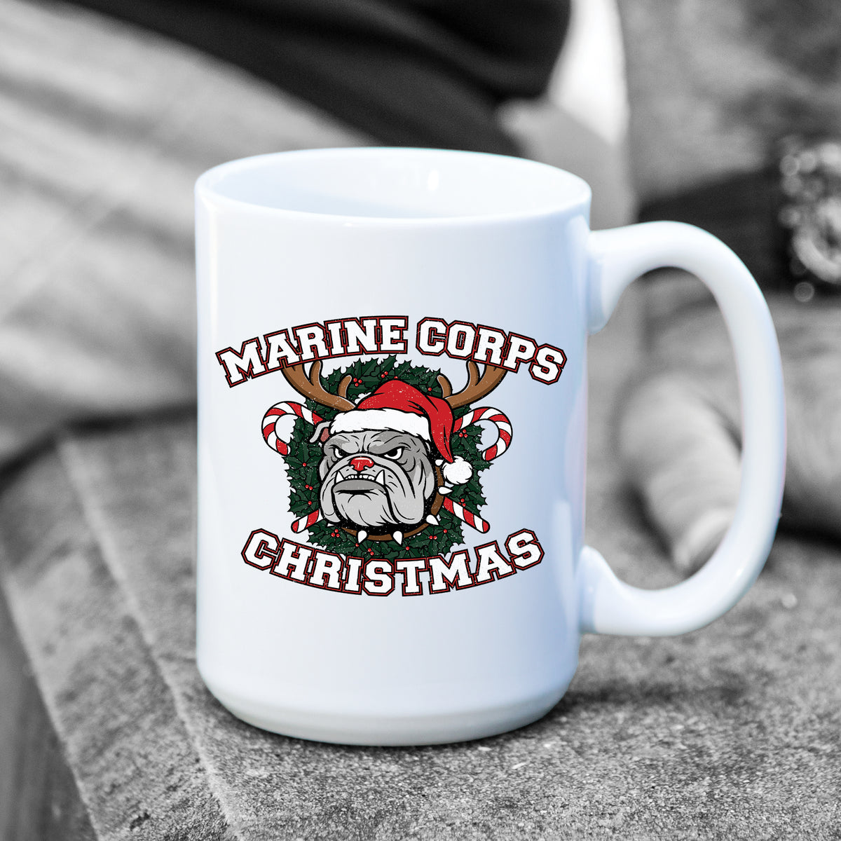 USMC Christmas Bulldog Mug - SGT GRIT
