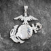 2" Eagle, Globe, and Anchor Pendant - Sterling Silver - SGT GRIT
