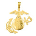 2" Eagle, Globe, and Anchor Pendant - 14k Gold - SGT GRIT