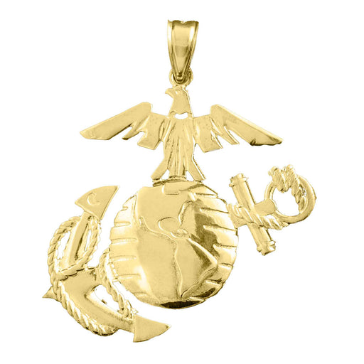 1.5" Eagle, Globe, and Anchor Pendant - 10k Gold - SGT GRIT