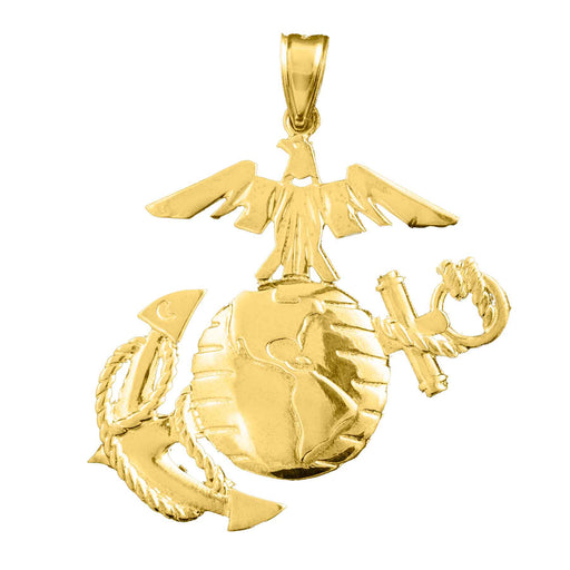 1.5" Eagle, Globe, and Anchor Pendant - 14k Gold - SGT GRIT