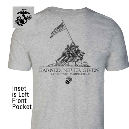 Earned Never Given Back With Front Pocket T-shirt - SGT GRIT