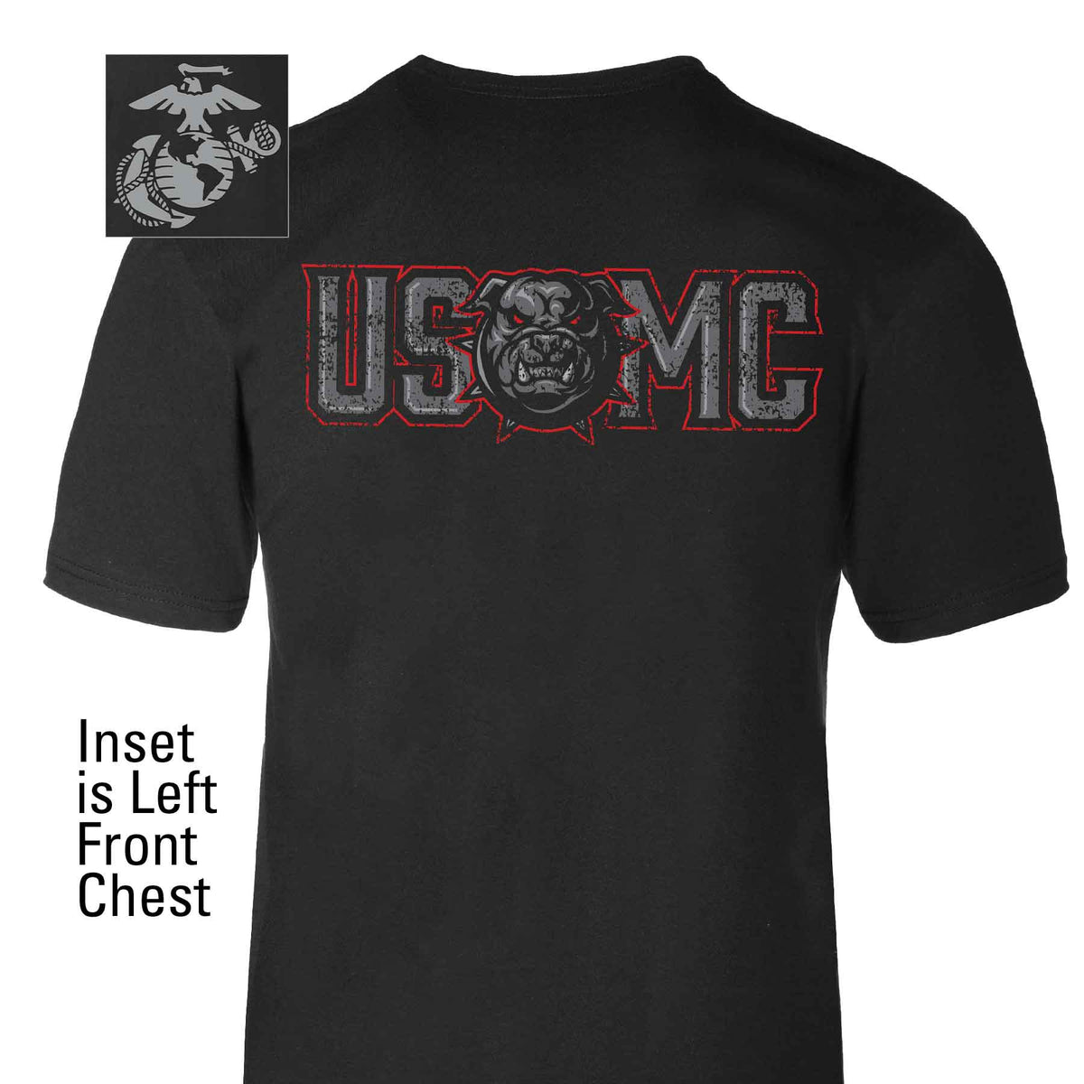 USMC Devil Dog Back With Front Pocket T-shirt, Gray EGA – SGT GRIT