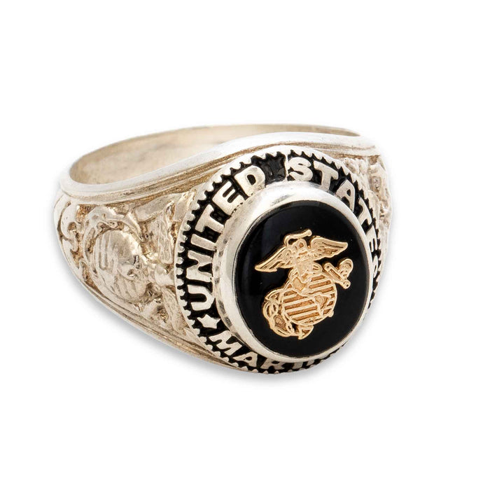 USMC Sterling Silver Ring With Eagle, Globe, and Anchor - SGT GRIT