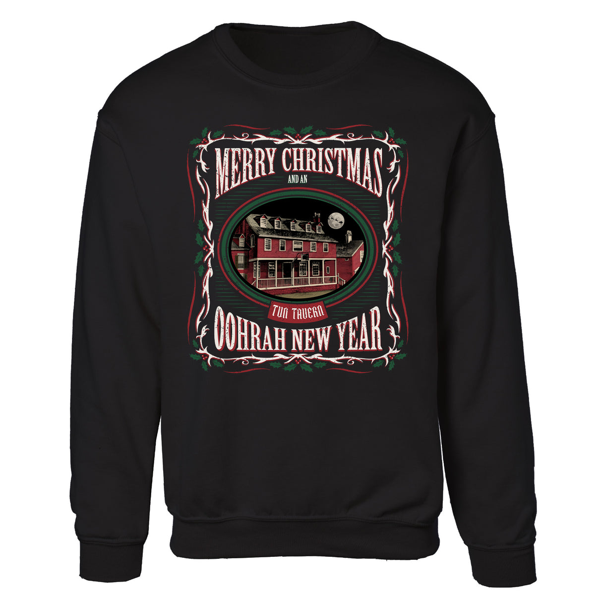 USMC Tun Tavern Christmas Sweatshirt- Black - SGT GRIT