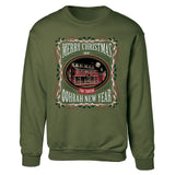USMC Tun Tavern Christmas Sweatshirt- OD Green - SGT GRIT