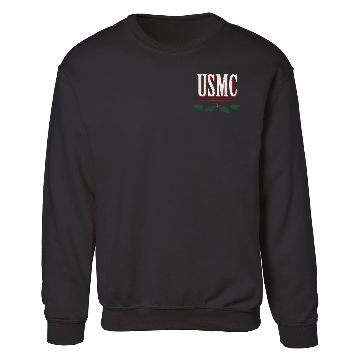 USMC Tun Tavern Christmas Sweatshirt Back Design- Black - SGT GRIT