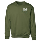 USMC Tun Tavern Christmas Sweatshirt Back Design- OD Green - SGT GRIT