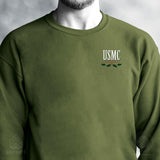 USMC Tun Tavern Christmas Sweatshirt Back Design- OD Green - SGT GRIT