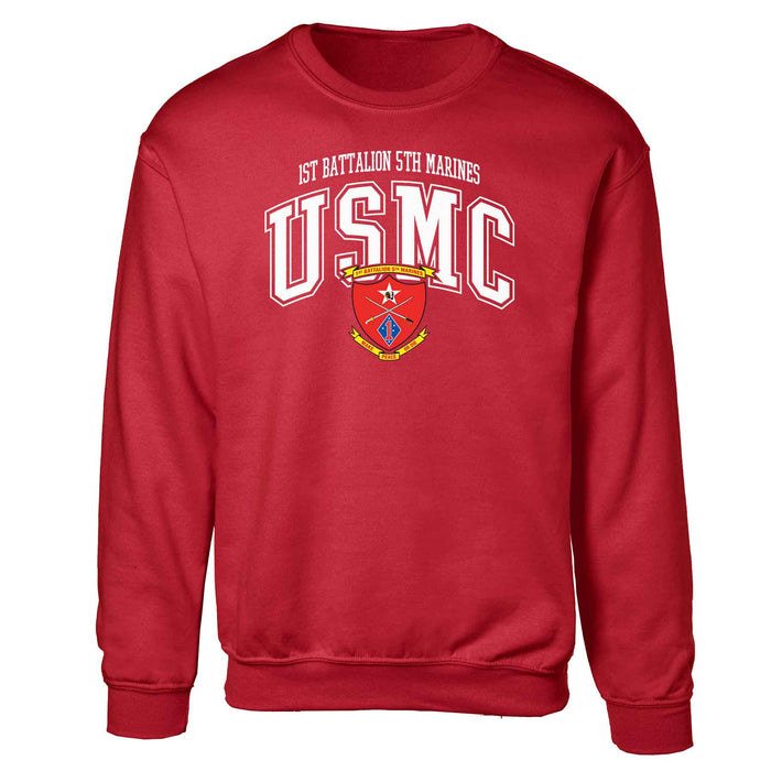 1st Battalion 5th Marines Arched Sweatshirt - SGT GRIT