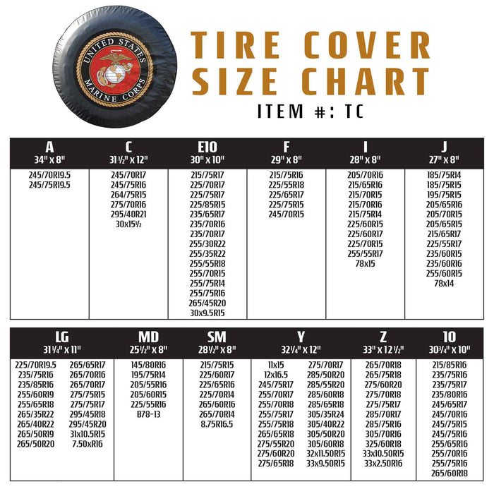 Marine Corps Black Tire Cover