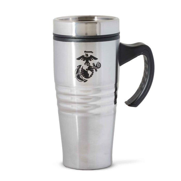 Stainless Steel Travel Mug with Eagle, Globe, and Anchor - SGT GRIT