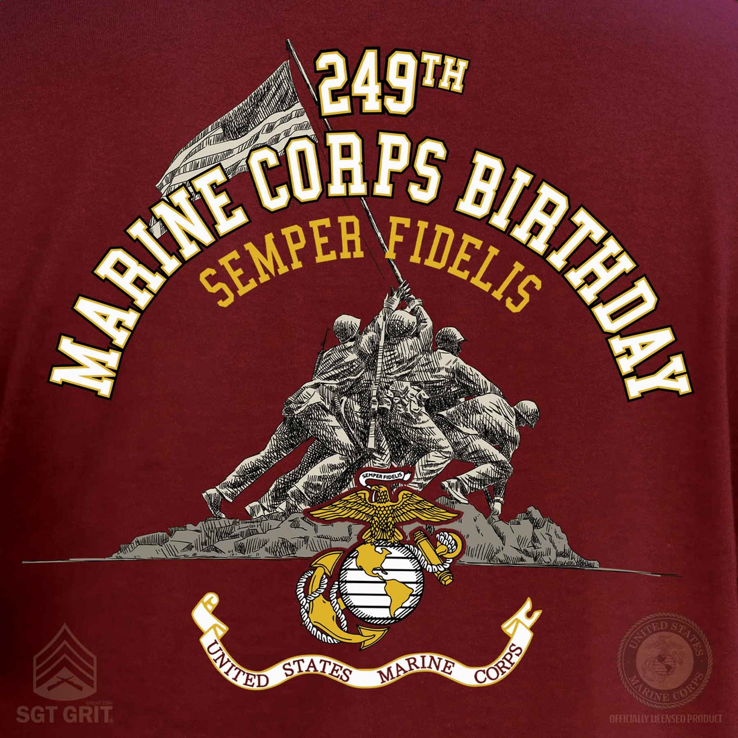 USMC 249th Birthday T shirt Front SGT GRIT usmc-249th-birthday-t-shirt-front-sgt-grit