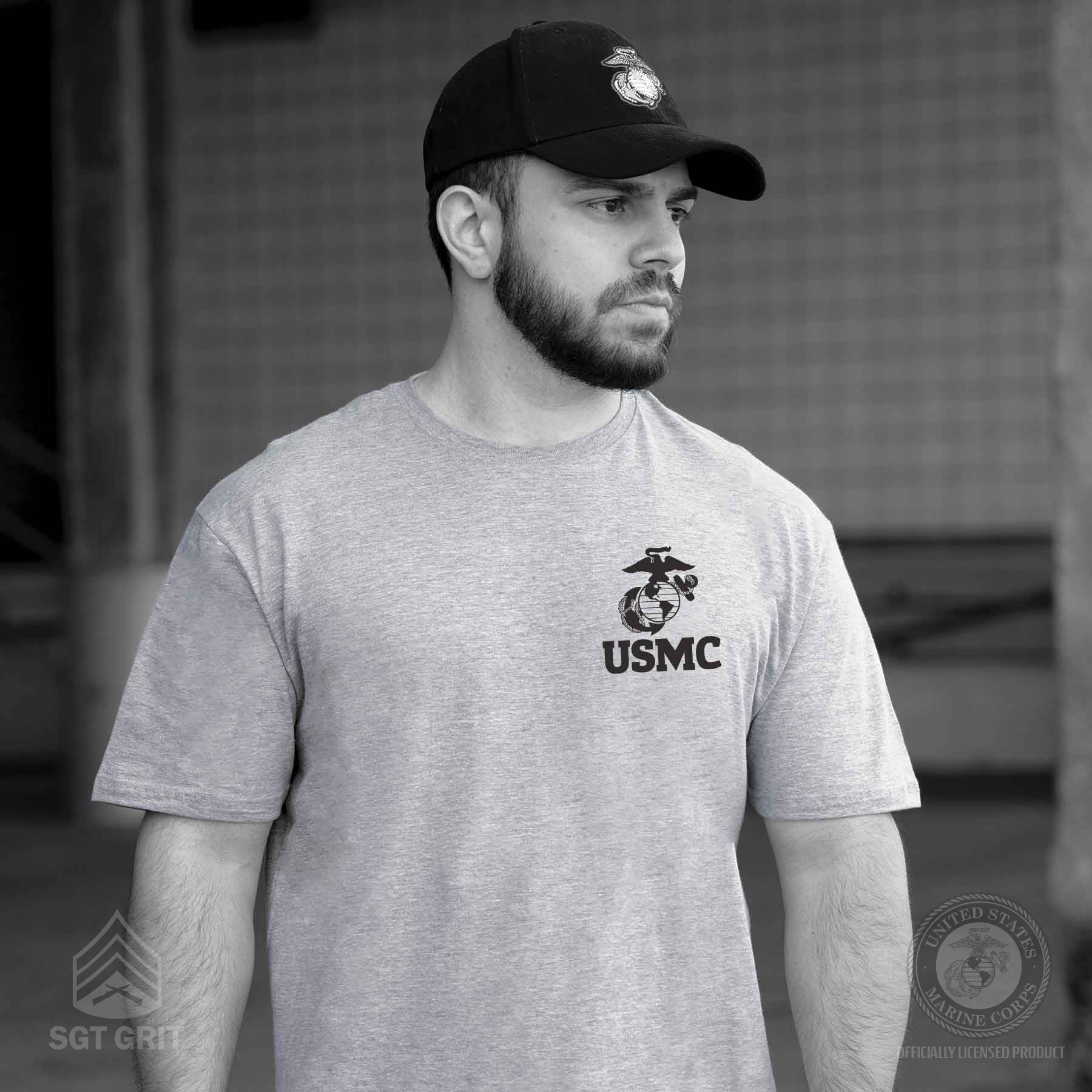 USMC Eagle, Globe, and Anchor T-Shirt – Gray | SGT GRIT